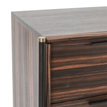 Balta Wooden Chest Of 3 Drawers In Ebony