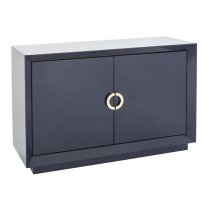 Quin High Gloss Sideboard With 2 Doors In Blue