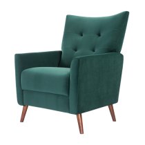 Baron Velvet Occasional Lounge Chair In Green