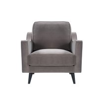 Darius Velvet 1 Seater Sofa In Stone Grey