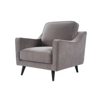 Darius Velvet 1 Seater Sofa In Stone Grey