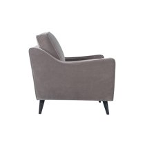 Darius Velvet 1 Seater Sofa In Stone Grey