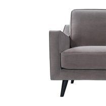 Darius Velvet 1 Seater Sofa In Stone Grey