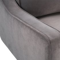 Darius Velvet 1 Seater Sofa In Stone Grey