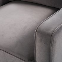 Darius Velvet 1 Seater Sofa In Stone Grey